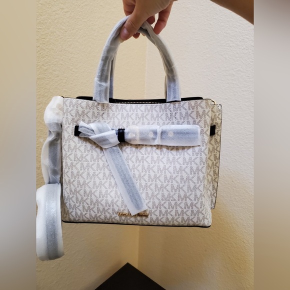 Michael Kors Cream and Gray Satchel - Picture 1 of 1